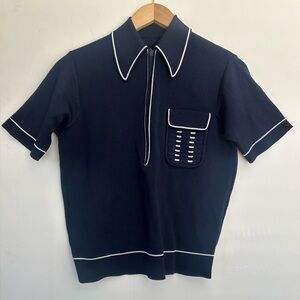 Mrs/Unisex Dark Navy Zipper down Top